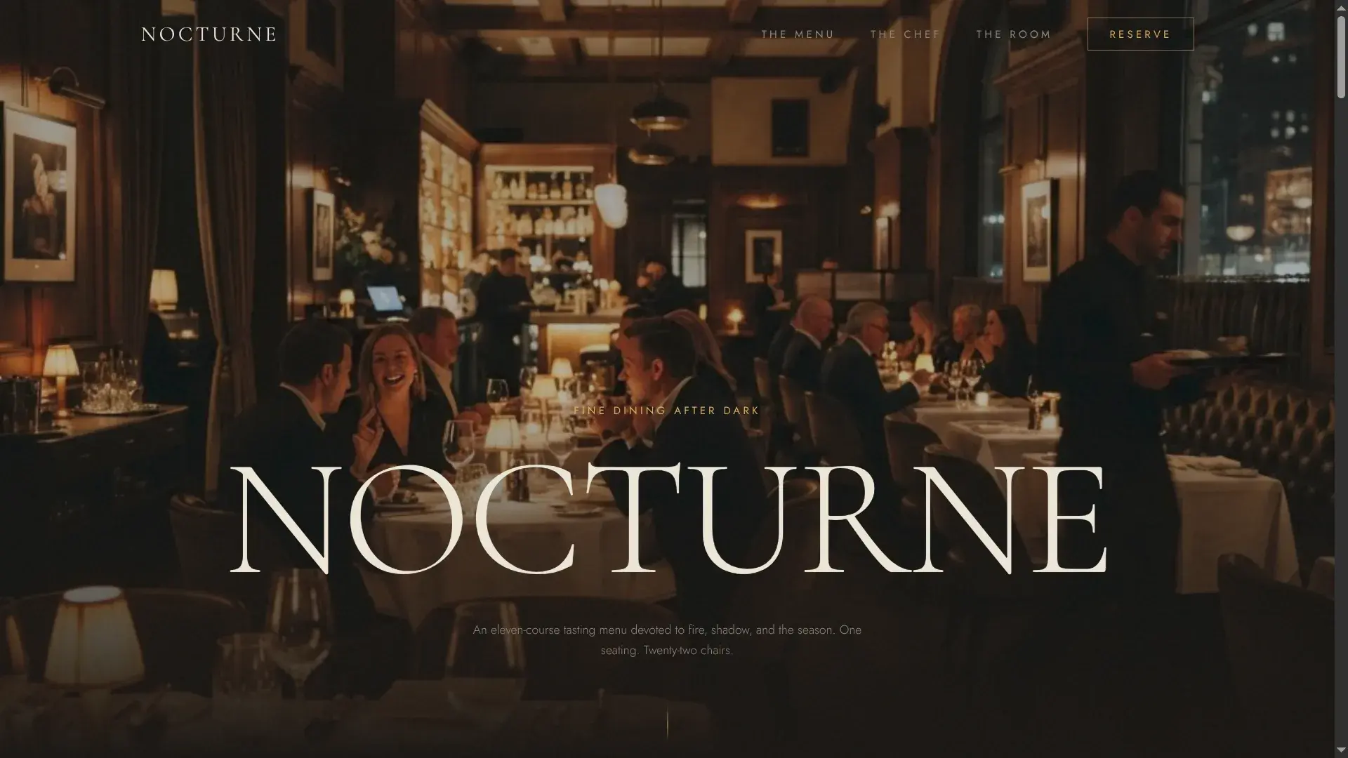 Nocturne — Fine Dining website showcase