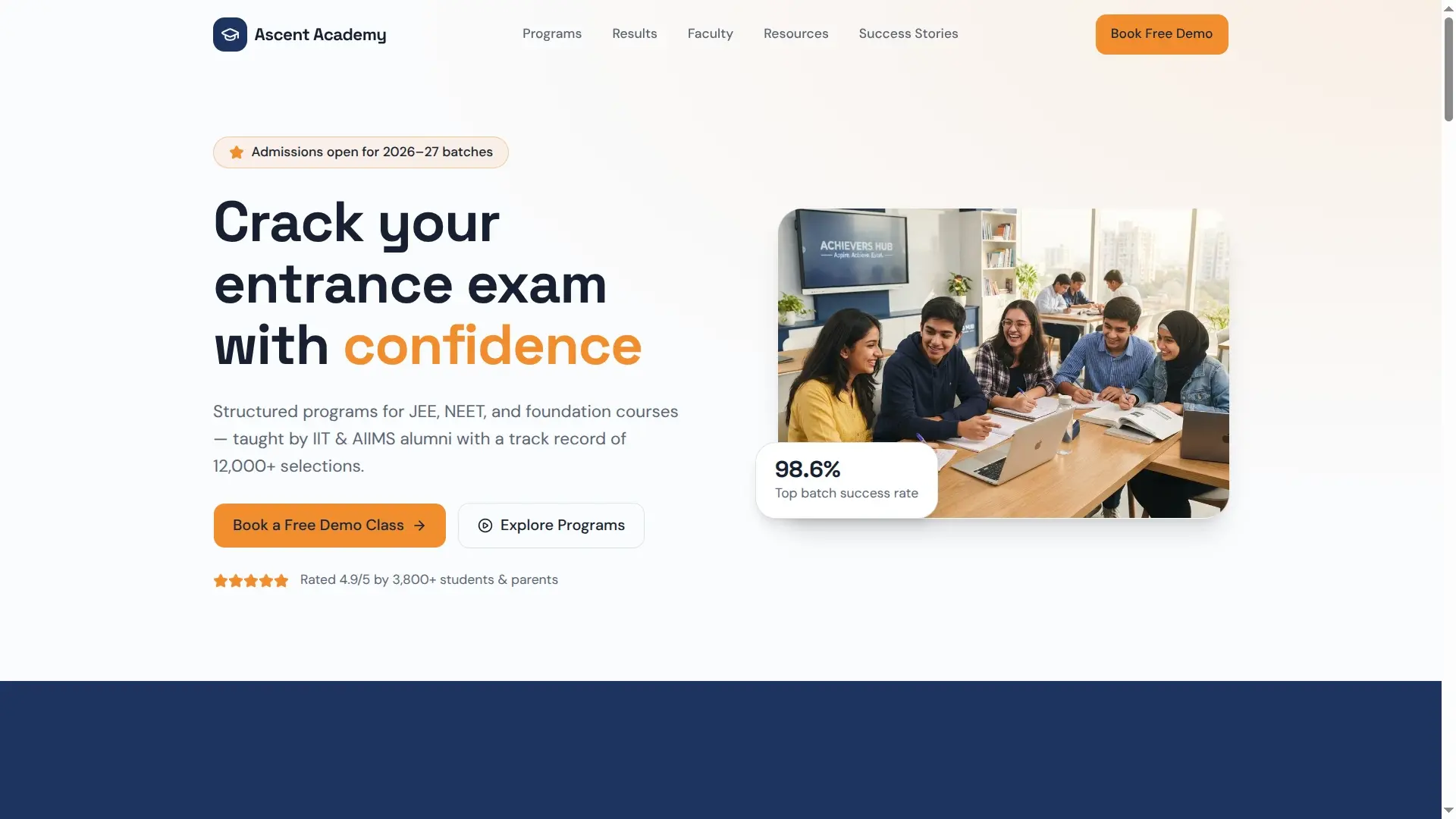 Ascent Academy — Education website showcase